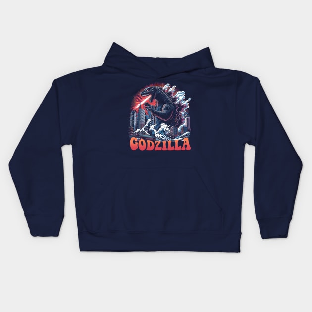 Godzilla King of the Mosters Kids Hoodie by RFTR Design